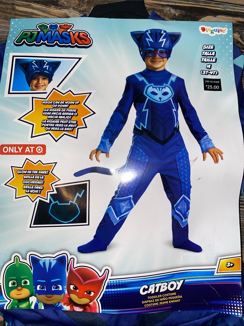Disguise PJ Masks Catboy Costume size 3t-4T